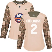 New York Islanders Women's Dennis Cholowski Adidas Authentic Camo Veterans Day Practice Jersey