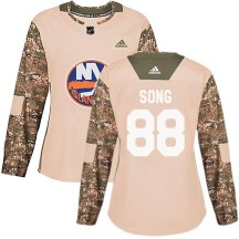 New York Islanders Women's Andong Song Adidas Authentic Camo Veterans Day Practice Jersey
