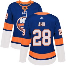 New York Islanders Women's Sebastian Aho Adidas Authentic Royal Home Jersey