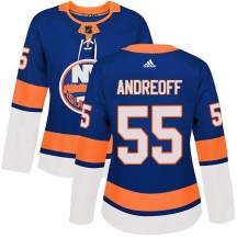 New York Islanders Women's Andy Andreoff Adidas Authentic Royal Home Jersey
