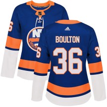New York Islanders Women's Eric Boulton Adidas Authentic Royal Home Jersey