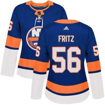 New York Islanders Women's Tanner Fritz Adidas Authentic Royal Home Jersey