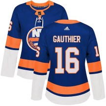 New York Islanders Women's Julien Gauthier Adidas Authentic Royal Home Jersey