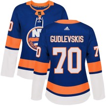 New York Islanders Women's Kristers Gudlevskis Adidas Authentic Royal Home Jersey