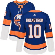 New York Islanders Women's Simon Holmstrom Adidas Authentic Royal Home Jersey