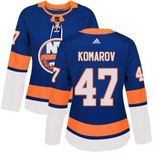 New York Islanders Women's Leo Komarov Adidas Authentic Royal Home Jersey