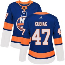New York Islanders Women's Jeff Kubiak Adidas Authentic Royal Home Jersey