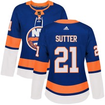New York Islanders Women's Brent Sutter Adidas Authentic Royal Home Jersey
