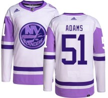 New York Islanders Youth Collin Adams Adidas Authentic Hockey Fights Cancer Jersey