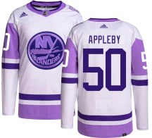 New York Islanders Youth Kenneth Appleby Adidas Authentic Hockey Fights Cancer Jersey