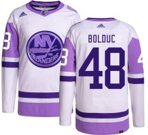 New York Islanders Youth Samuel Bolduc Adidas Authentic Hockey Fights Cancer Jersey