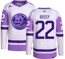 New York Islanders Youth Mike Bossy Adidas Authentic Hockey Fights Cancer Jersey