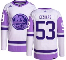 New York Islanders Youth Casey Cizikas Adidas Authentic Hockey Fights Cancer Jersey