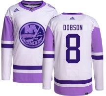 New York Islanders Youth Noah Dobson Adidas Authentic Hockey Fights Cancer Jersey
