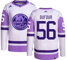 New York Islanders Youth William Dufour Adidas Authentic Hockey Fights Cancer Jersey