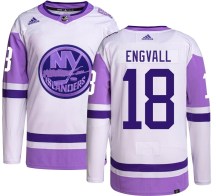 New York Islanders Youth Pierre Engvall Adidas Authentic Hockey Fights Cancer Jersey