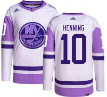New York Islanders Youth Lorne Henning Adidas Authentic Hockey Fights Cancer Jersey