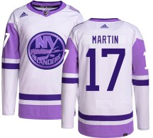 New York Islanders Youth Matt Martin Adidas Authentic Hockey Fights Cancer Jersey