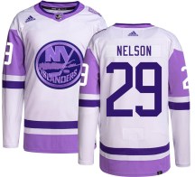 New York Islanders Youth Brock Nelson Adidas Authentic Hockey Fights Cancer Jersey