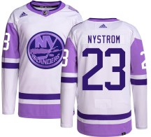 New York Islanders Youth Bob Nystrom Adidas Authentic Hockey Fights Cancer Jersey