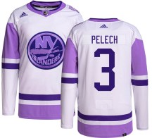 New York Islanders Youth Adam Pelech Adidas Authentic Hockey Fights Cancer Jersey