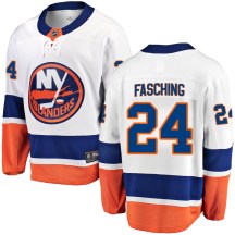 New York Islanders Youth Hudson Fasching Fanatics Branded Breakaway White Away Jersey