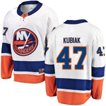 New York Islanders Youth Jeff Kubiak Fanatics Branded Breakaway White Away Jersey