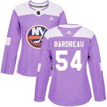 New York Islanders Women's Cole Bardreau Adidas Authentic Purple Fights Cancer Practice Jersey