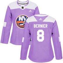 New York Islanders Women's Steve Bernier Adidas Authentic Purple Fights Cancer Practice Jersey