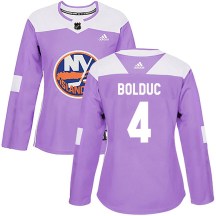 New York Islanders Women's Samuel Bolduc Adidas Authentic Purple Fights Cancer Practice Jersey