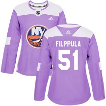 New York Islanders Women's Valtteri Filppula Adidas Authentic Purple Fights Cancer Practice Jersey