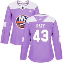 New York Islanders Women's Aatu Raty Adidas Authentic Purple Fights Cancer Practice Jersey