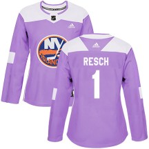 New York Islanders Women's Glenn Resch Adidas Authentic Purple Fights Cancer Practice Jersey
