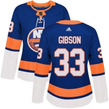 New York Islanders Women's Christopher Gibson Adidas Authentic Royal Blue Home Jersey