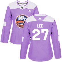 New York Islanders Women's Anders Lee Adidas Authentic Purple Fights Cancer Practice Jersey