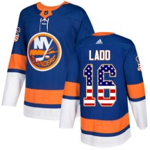 New York Islanders Youth Andrew Ladd Adidas Authentic Royal Blue USA Flag Fashion Jersey
