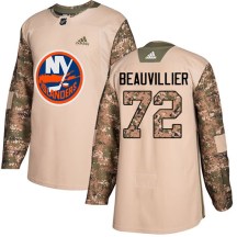 New York Islanders Youth Anthony Beauvillier Adidas Authentic Camo Veterans Day Practice Jersey