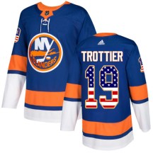 New York Islanders Youth Bryan Trottier Adidas Authentic Royal Blue USA Flag Fashion Jersey