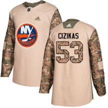 New York Islanders Youth Casey Cizikas Adidas Authentic Camo Veterans Day Practice Jersey
