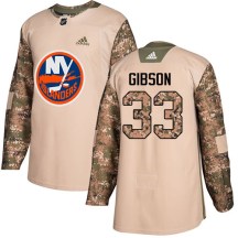 New York Islanders Youth Christopher Gibson Adidas Authentic Camo Veterans Day Practice Jersey