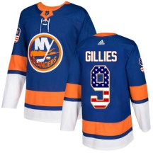 New York Islanders Men's Clark Gillies Adidas Authentic Royal Blue USA Flag Fashion Jersey