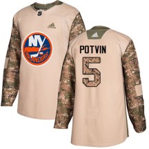 New York Islanders Youth Denis Potvin Adidas Authentic Camo Veterans Day Practice Jersey