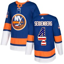 New York Islanders Men's Dennis Seidenberg Adidas Authentic Royal Blue USA Flag Fashion Jersey