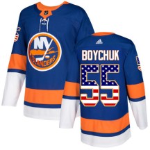New York Islanders Youth Johnny Boychuk Adidas Authentic Royal Blue USA Flag Fashion Jersey
