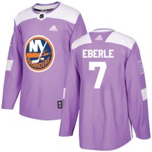 New York Islanders Men's Jordan Eberle Adidas Authentic Purple Fights Cancer Practice Jersey