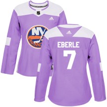 New York Islanders Women's Jordan Eberle Adidas Authentic Purple Fights Cancer Practice Jersey