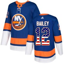 New York Islanders Youth Josh Bailey Adidas Authentic Royal Blue USA Flag Fashion Jersey