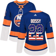 New York Islanders Women's Mike Bossy Adidas Authentic Royal Blue USA Flag Fashion Jersey