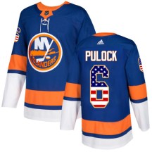 New York Islanders Men's Ryan Pulock Adidas Authentic Royal Blue USA Flag Fashion Jersey