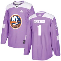 New York Islanders Men's Thomas Greiss Adidas Authentic Purple Fights Cancer Practice Jersey